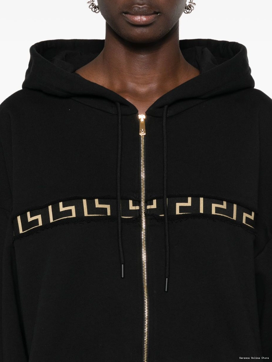 Cheap Versace zip-up Greca-detailing hoodie Women 0823
